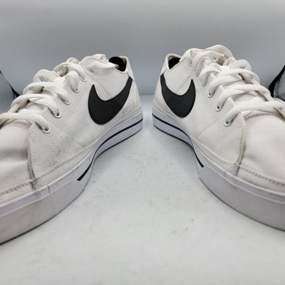 Nike Court Legacy Mens 14 White Black Canvas Casual Shoes Sneaker CW6539-101 main image 6